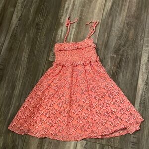 Crewcuts Girls Pink & Red Smocked Umbrella Print Dress size 4